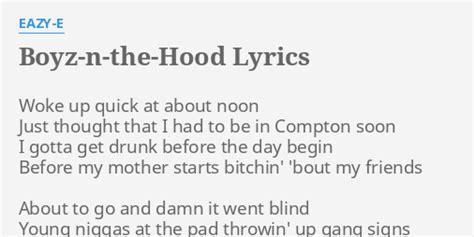 boyz n the hood lyrics|boyz n the hood song.